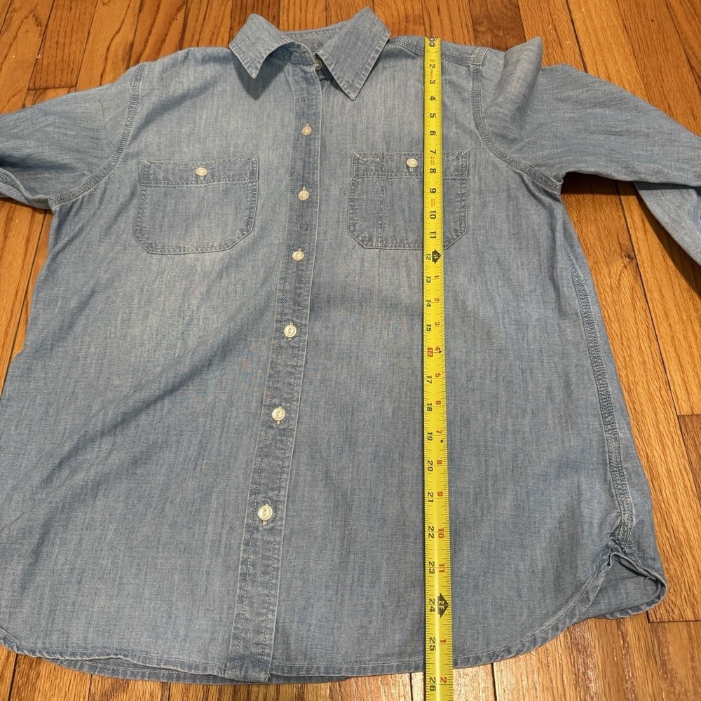 Lauren Ralph Lauren Classic Blue Denim Button Front Shirt Size Medium - Picture 6 of 6